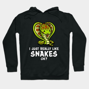 I Just Really Like Snakes OK? Funny Kawaii Cartoon Hoodie